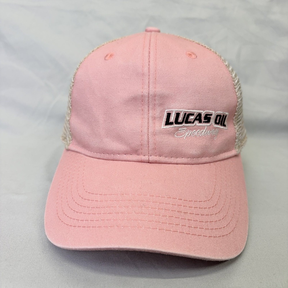 Outdoor Cap Lucas Oil Speedway Trucker Hat Women OSFA Pink Ponytail Cap